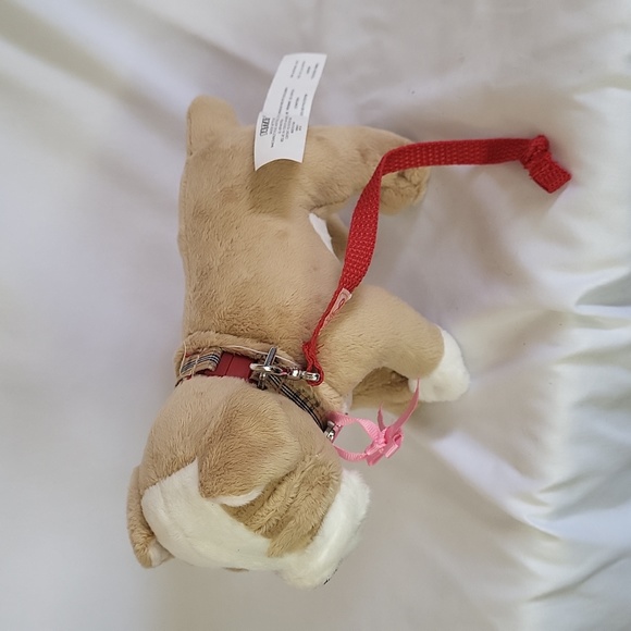 Shar Pei Dog Our Generation Plush Like New Plaid Collar Red Leash - Picture 5 of 13